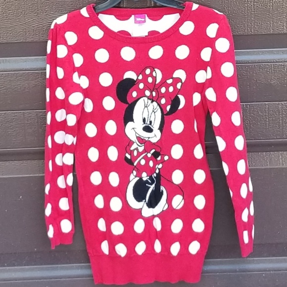 Minnie Mouse Red Polka Dot Sweater - Picture 1 of 3